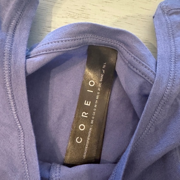 COREIO cropped twist short sleeve top Sz Large - Picture 3 of 3